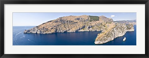 Framed Island in the sea, Punta Campanella, Bay of Ieranto, Capri, Naples, Campania, Italy Print