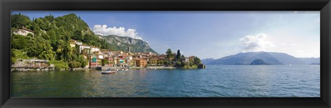 Framed Town at the lakeside, Lake Como, Como, Lombardy, Italy Print