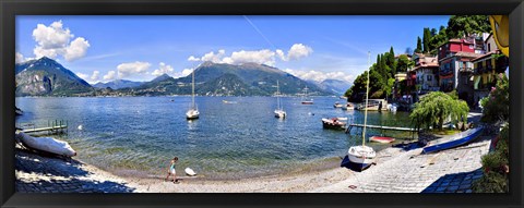 Framed Boats on Lake Como Print