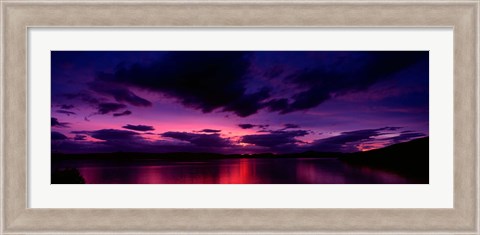 Framed Sunset over an island viewed from Applecross Peninsula, Isle of Skye, Inner Hebrides, Hebrides, Scotland Print