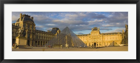 Framed Pyramid structure, Louvre Museum, Paris, France Print