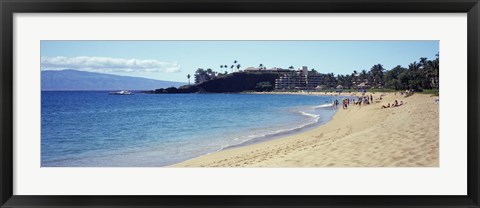 Framed Hotel on the beach, Black Rock Hotel, Maui, Hawaii, USA Print