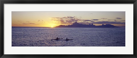 Framed Sea at sunset, Moorea, Tahiti, Society Islands, French Polynesia Print