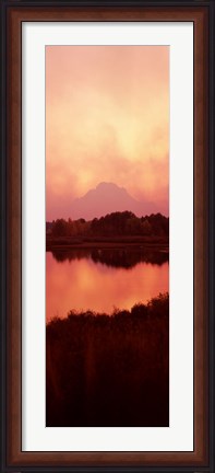 Framed Reflection of a mountain in a river, Oxbow Bend, Snake River, Grand Teton National Park, Teton County, Wyoming, USA Print