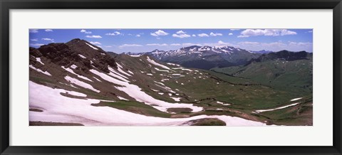 Framed Mountains covered with snow, West Maroon Pass, Crested Butte, Gunnison County, Colorado, USA Print