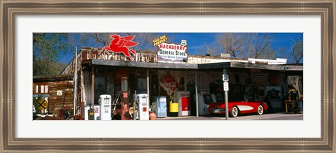 Framed Store with a gas station on the roadside, Route 66, Hackberry, Arizona Print