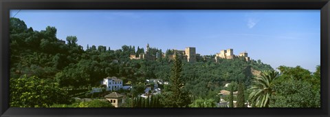 Framed Palace viewed from Sacromonte, Alhambra, Granada, Granada Province, Andalusia, Spain Print