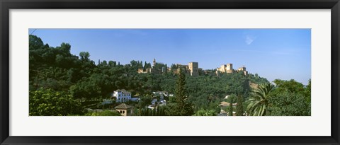 Framed Palace viewed from Sacromonte, Alhambra, Granada, Granada Province, Andalusia, Spain Print