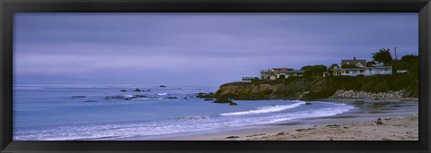 Framed Beach at dusk, Cayucos State Beach, Cayucos, San Luis Obispo, California, USA Print