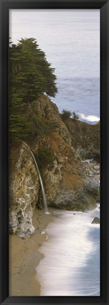 Framed High angle view of McWay Falls, Julia Pfeiffer Burns State Park, Big Sur, California Print