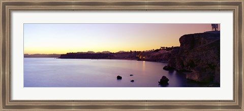 Framed Coastal city at dusk, Ras Um Sid, Sharm al-Sheikh, Sinai Peninsula, Egypt Print