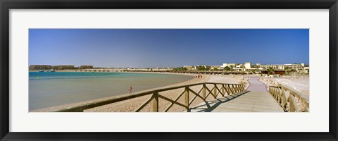 Framed Pier on the beach, Soma Bay, Hurghada, Egypt Print