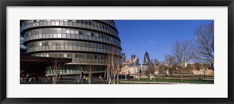 Framed Buildings in a city, Sir Norman Foster Building, London, England Print