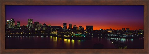 Framed City lit up at dusk, Montreal, Quebec, Canada 2010 Print