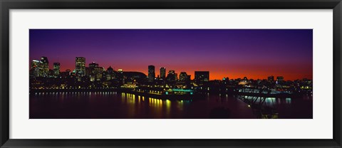 Framed City lit up at dusk, Montreal, Quebec, Canada 2010 Print