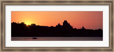 Framed City at sunset, Chateau Frontenac Hotel, Quebec City, Quebec, Canada Print