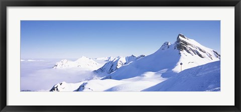 Framed Snowcapped mountain range, Damuls, Faschina, Vorarlberg, Austria Print