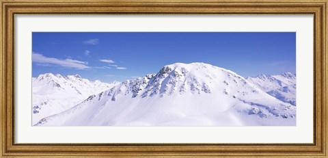 Framed Snowcapped mountain range, Ski Stuben, Arlberg, Vorarlberg, Austria Print