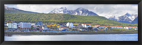 Framed Town at waterfront, Ushuaia, Tierra Del Fuego, Argentina Print