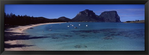 Framed Coastline, Lagoon Beach, Mt Gower, Lord Howe Island, New South Wales, Australia Print