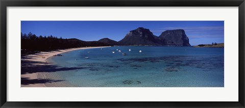 Framed Coastline, Lagoon Beach, Mt Gower, Lord Howe Island, New South Wales, Australia Print