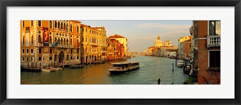 Framed Vaporetto water taxi in a canal, Grand Canal, Venice, Veneto, Italy Print