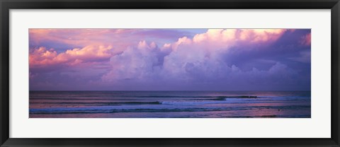 Framed Clouds over the sea at sunset Print