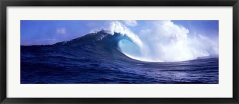 Framed Big Ocean Wave, Maui, Hawaii, USA Print