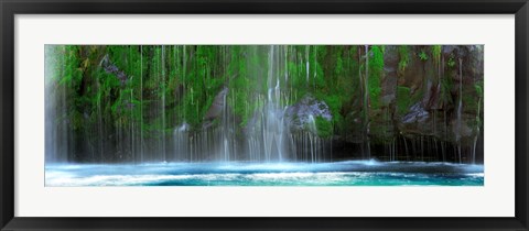 Framed Waterfall in a forest, Mossbrae Falls, Sacramento River, Dunsmuir, Siskiyou County, California, USA Print