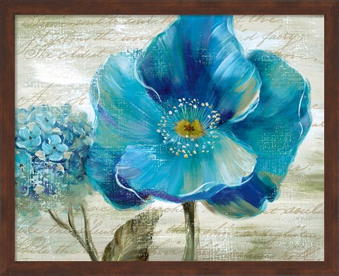 Framed Blue Poppy Poem II Print