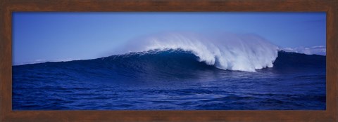 Framed Dark Blue Sea with Small Wave Print