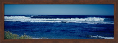 Framed Bright Blue Ocean Water Print