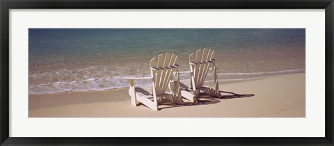 Framed Adirondack chair on the beach, Bahamas Print