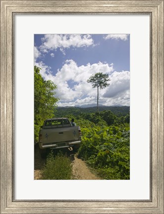 Framed Truck a dirt road, Malao, Big Bay Highway, Espiritu Santo, Vanuatu Print