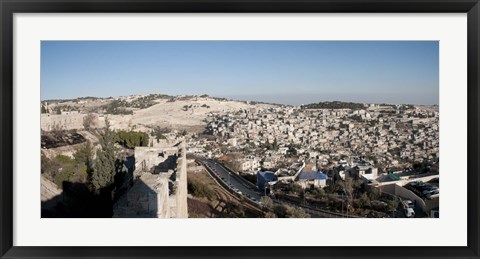 Framed House on a hill, Mount of Olives, and City of David, Jerusalem, Israel Print