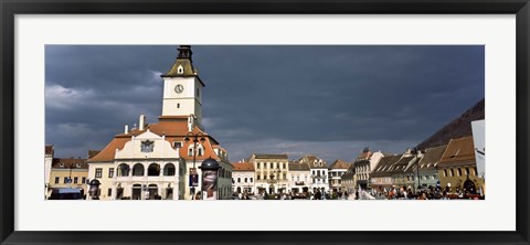 Framed Town Center, Brasov, Transylvania, Romania Print