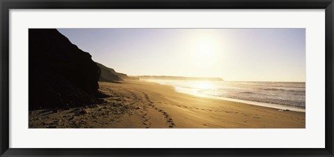 Framed Sunset over the beach, Lagos, Faro District, Algarve, Portugal Print