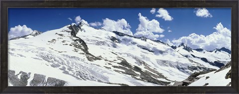 Framed Snowcapped mountains, Grossvenediger, Salzburg, Austria Print