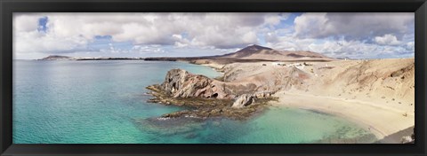 Framed Cliffs on the beach, Papagayo Beach, Lanzarote, Canary Islands, Spain Print