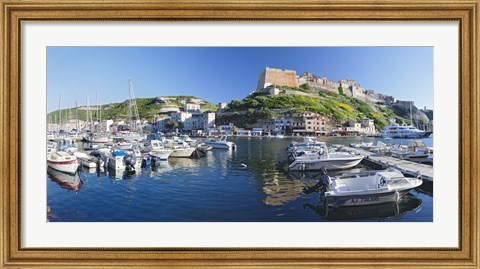 Framed Bonifacio Harbour, Corsica, France Print