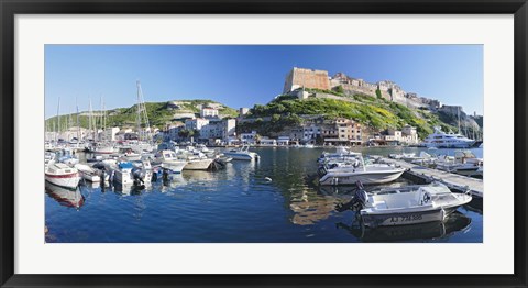 Framed Bonifacio Harbour, Corsica, France Print