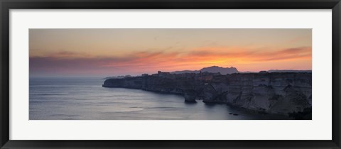 Framed Cliffs on the coast at dusk, Bonifacio, Corsica, France Print