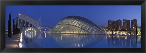 Framed Opera house at the waterfront, Ciutat De Les Arts I Les Ciencies, Valencia, Spain Print