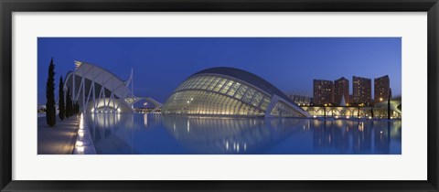 Framed Opera house at the waterfront, Ciutat De Les Arts I Les Ciencies, Valencia, Spain Print