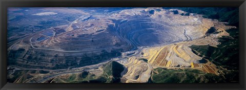 Framed Aerial view of copper mines, Utah, USA Print