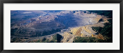 Framed Aerial view of copper mines, Utah, USA Print