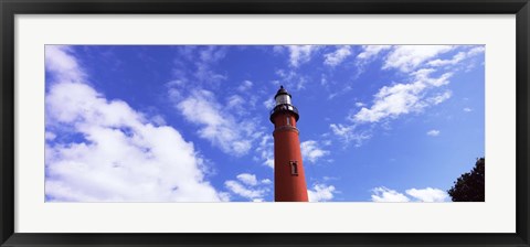 Framed Low angle view of a lighthouse, Ponce De Leon Inlet Lighthouse, Ponce Inlet, Volusia County, Florida, USA Print