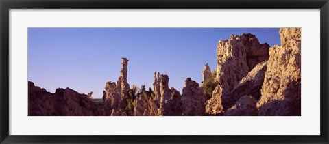 Framed Low angle view of rock formations, Mono Lake, California, USA Print