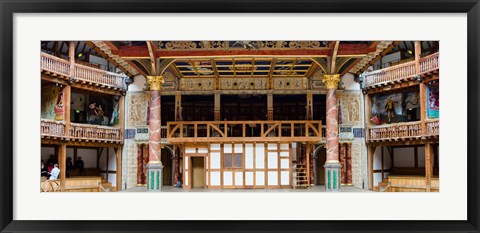 Framed Interiors of a stage theater, Globe Theatre, London, England Print