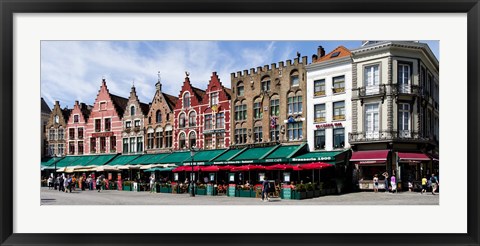 Framed Market at a town square, Bruges, West Flanders, Belgium Print